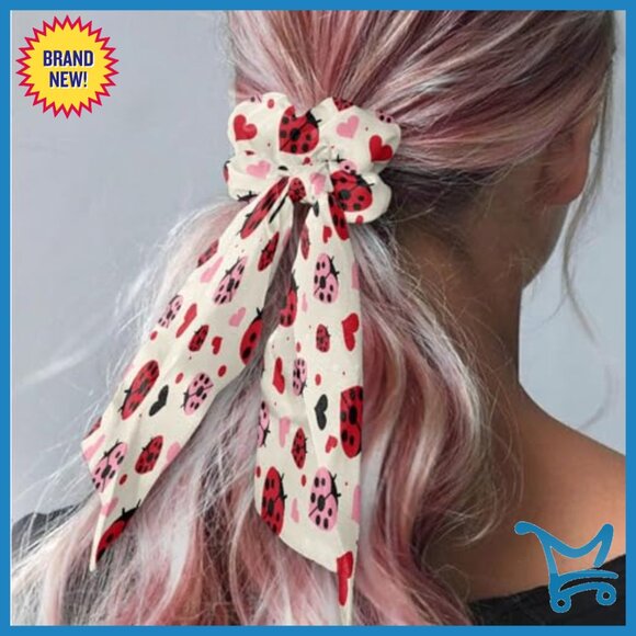 Soft 3-Piece Pajama Set with Bow Hair Band, Long Sleeve V-Neck Top & Pants - Picture 5 of 6